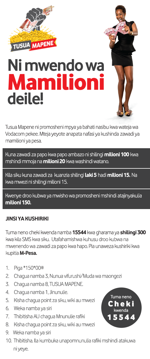TUSUA MAPENI Gaming In VodaCom 2019